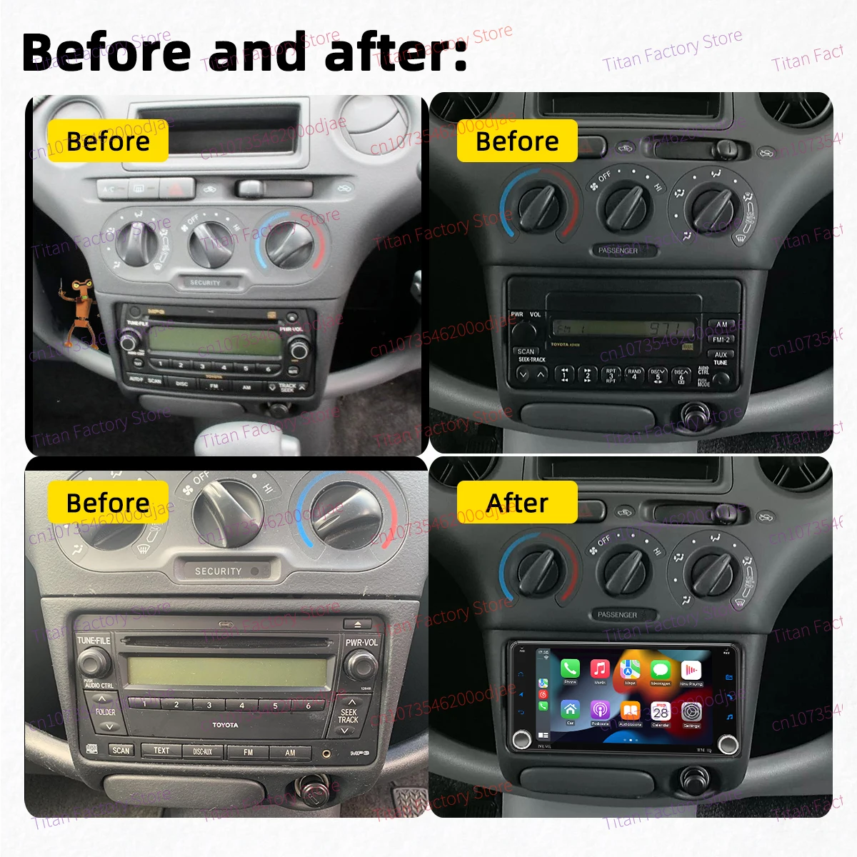 7 "شاشة أندرويد سيارة الوسائط المتعددة 2Din راديو لتويوتا صدى 1999-2005 اللاسلكية Carplay أندرويد السيارات رئيس وحدة ستيريو GPS BT WIFI