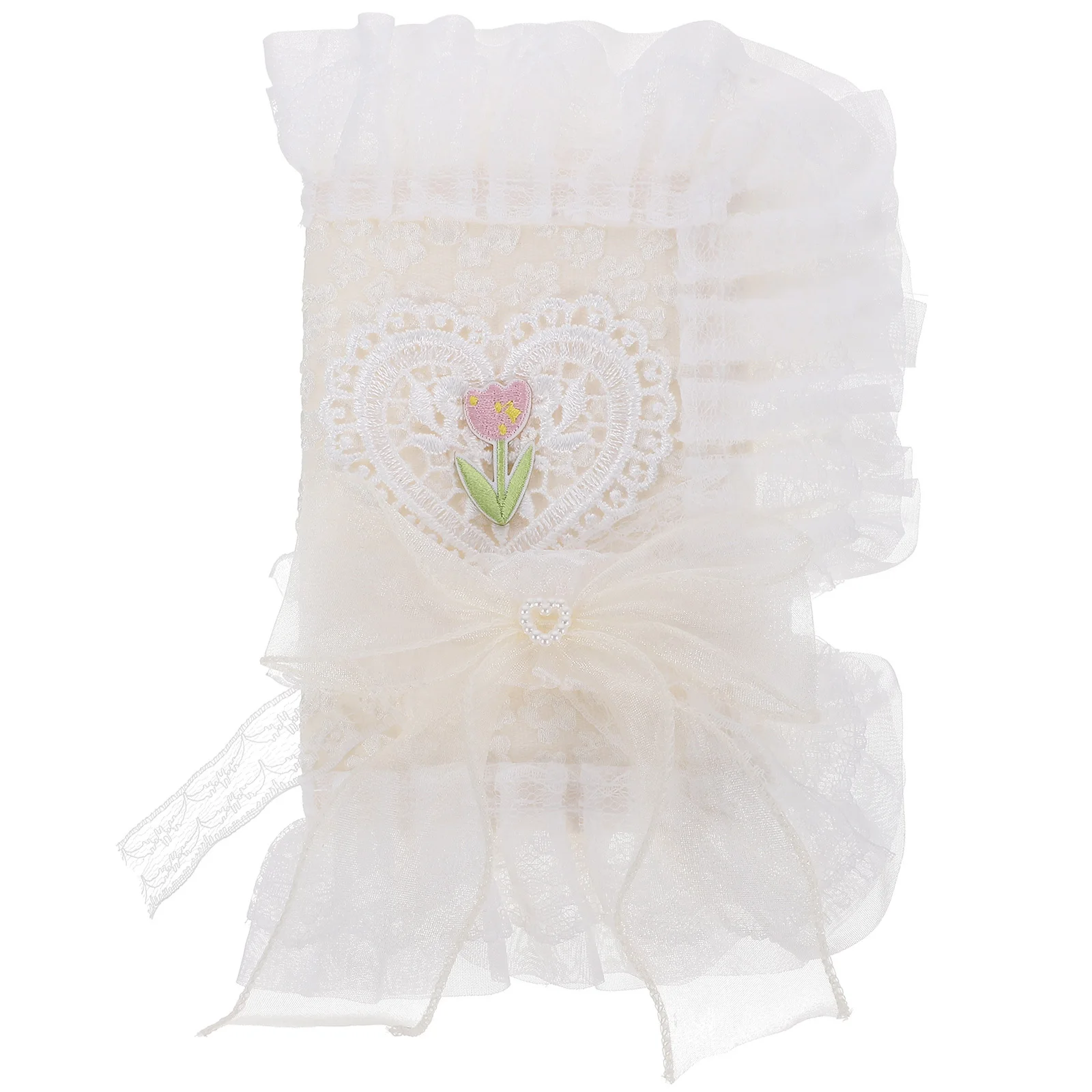 レースブックカバー 洗える生地スリーブ 装飾的な手作り保護ブックカバー 軽量ノートブック教科書プロテクター