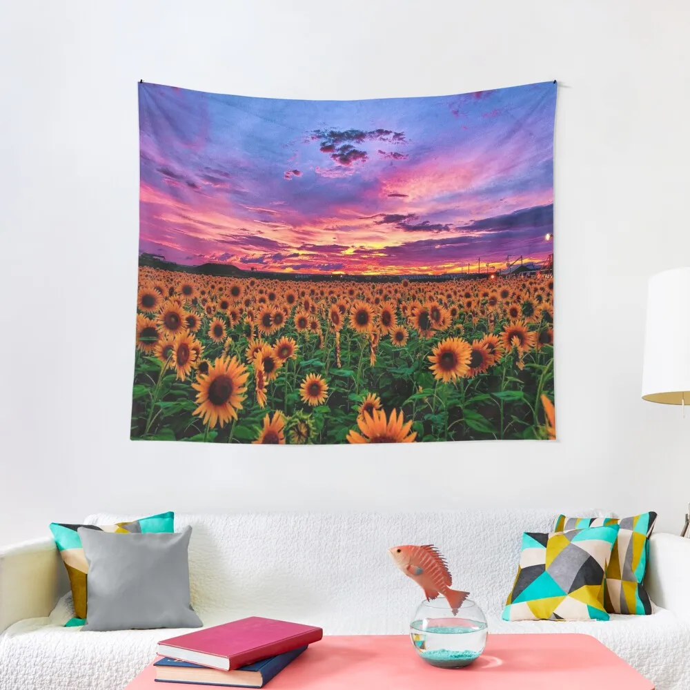 Sunflower field series #2 – Sunset - by Jéanpaul Ferro Tapestry Room Design Room Aesthetic Tapestry