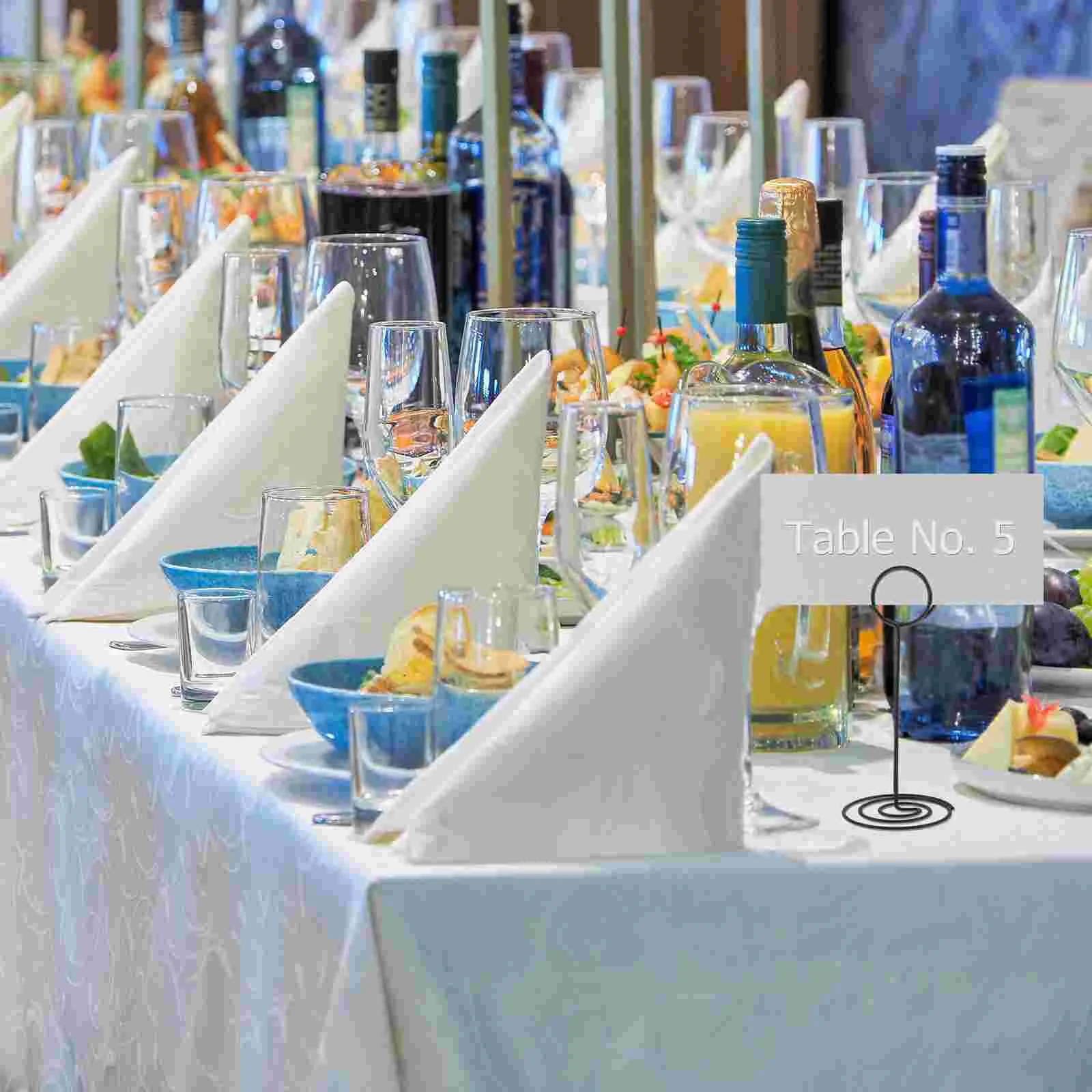 

10 Pcs Desktop Number Plate Holder Black Table Holders Card Metal