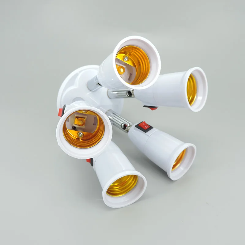 E27 Splitter LED Light Bulbs Converter Socket Adapter Adjustable Lamp Holder Base Converter
