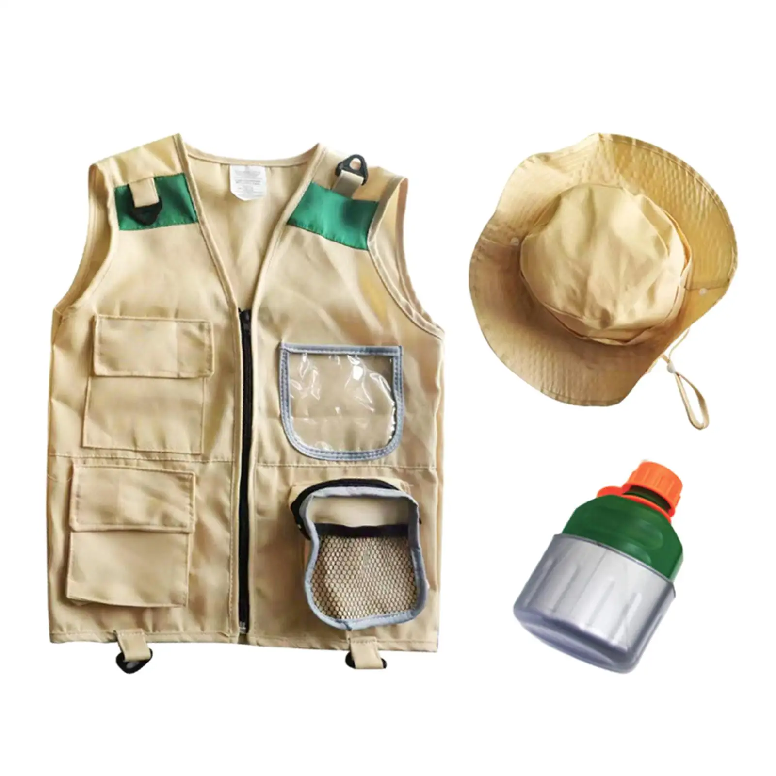 Children Cargo Vest and Hat Set Kids Explorer Kits for Girls Birthday Gifts