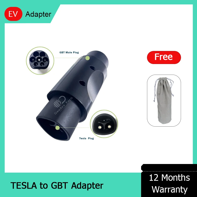 EV Adapter 32A 7.4kw for EV Charger Tesla To GBT EVSE BYD ID 4 6 Adapter Electric Cars Vehicle Charger 250V Charging Connector