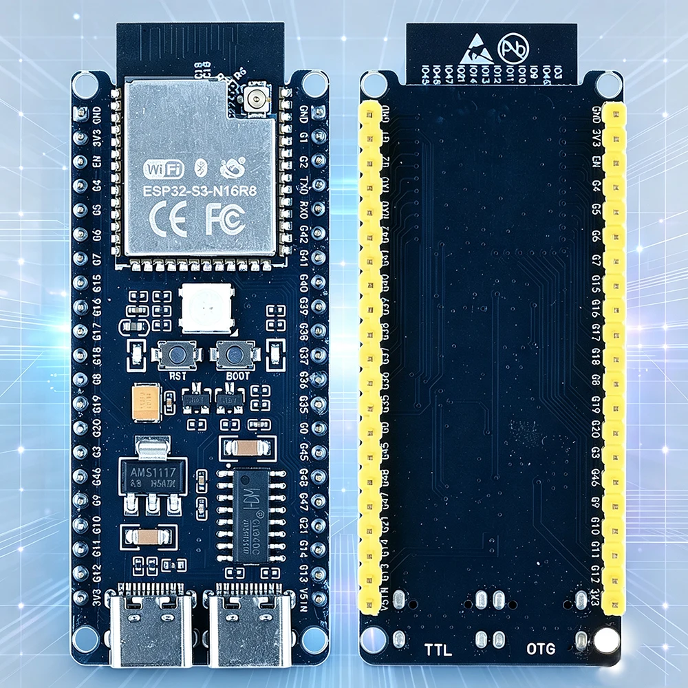 ESP32-S3-N16R8 Development Board 2.4GHz WIFI BLE5.0 Module for Arduino 8MB PSRAM 16MB FLASH CH340C Type-C