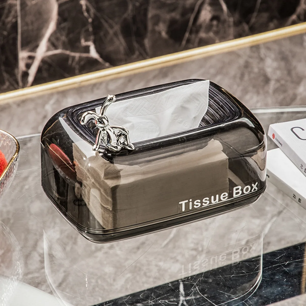 

Sink Tissue Box Transparent Household Living Room Tabletop Creative Luxury Paper Holder