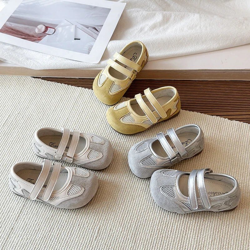 New Korean Style Girls Leather Shoes Round Toe Anti-Slip Casual Children's Shoes Simple Fashionable Design Size 21-35