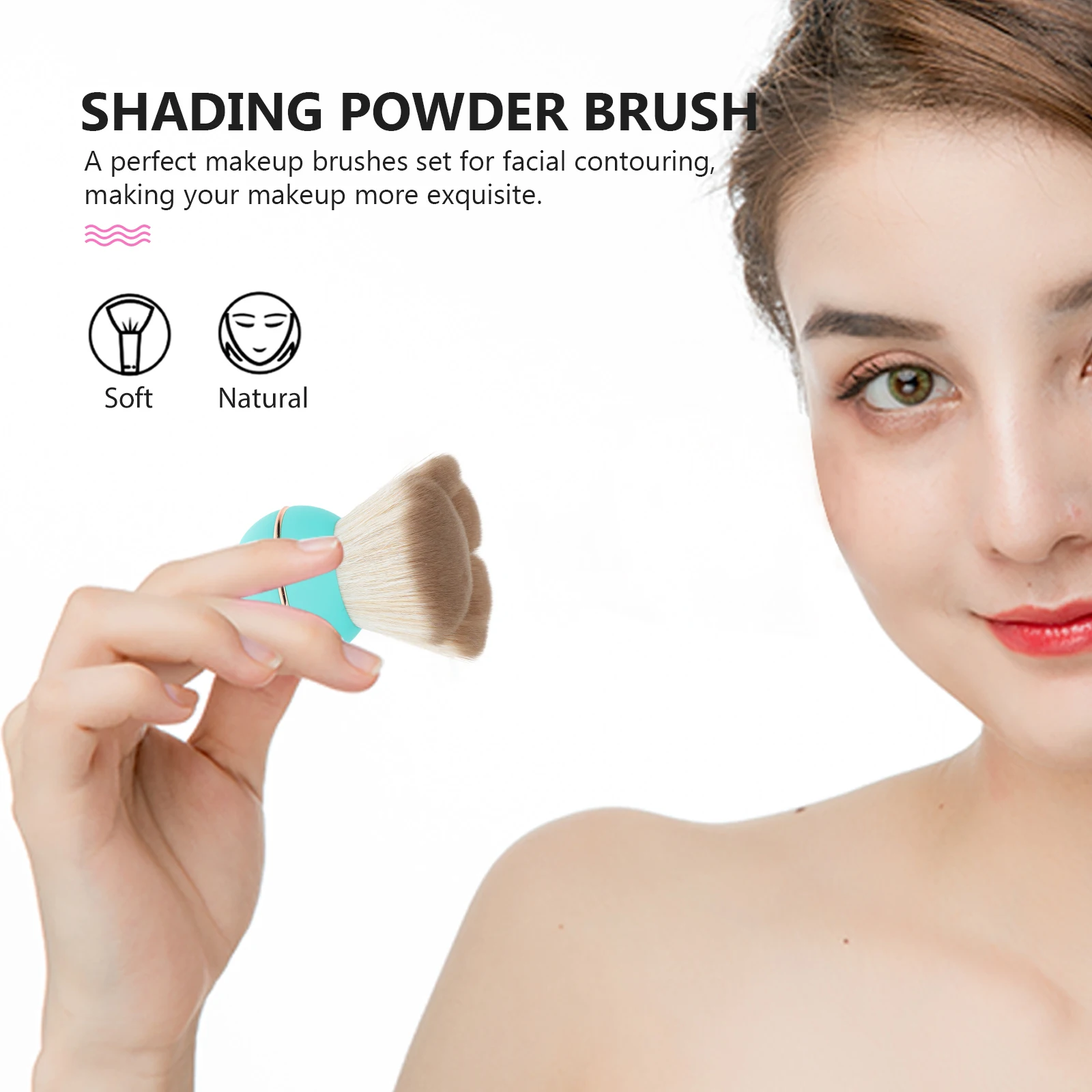 Brosse à Blush en poudre Portable, outil de maquillage professionnel, brosse de contour du visage, applicateur de poudre d'ombrage, 1 pièces