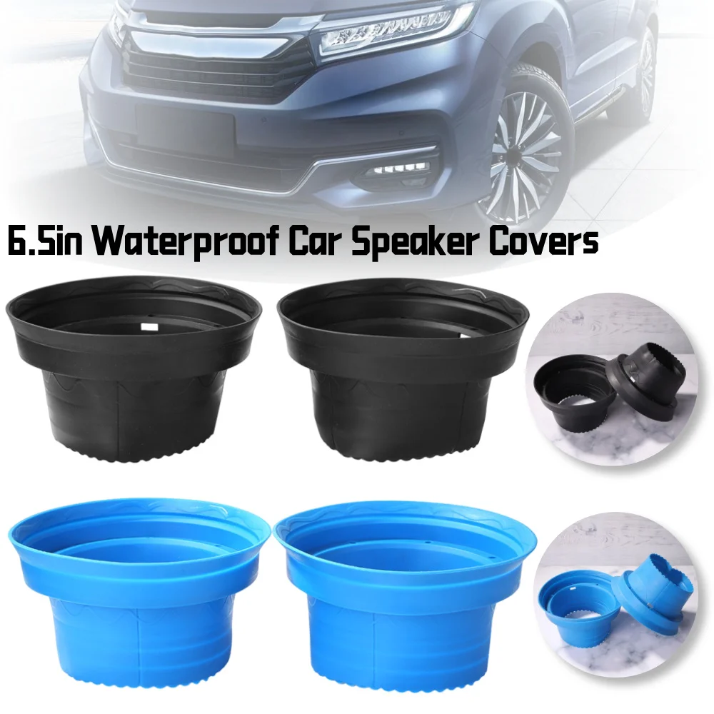 2pcs 6.5 inch Car Speaker Waterproof Cover Audio Refit Speaker Soft Cover Foldable Auto Horn Spacer Speaker Shockproof Universal