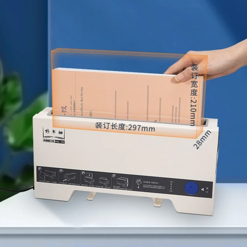 A4 Office Hot Melt Binding Machine Small Automatic Gluing Home Binding Machine 4mm Thermal Fusion Cover For Document Finishing