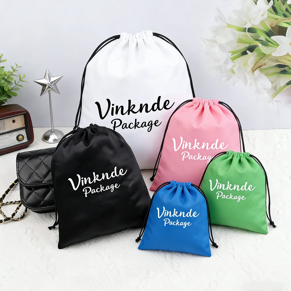 

100Pcs Silk Jewelry Organizer Gift Bags Custom Logo Large 30*40cm Satin Drawstring Packaging Pouch For Clothing Makeup Perfume