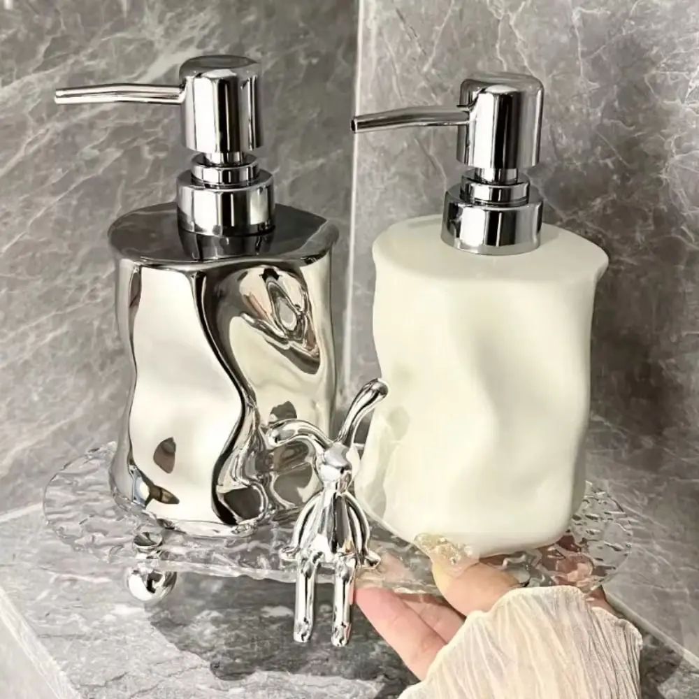 New 400ml Press Lotion Bottle Ceramic Portable Shampoo Soap Dispenser Refillable Bathroom Accessories Hand Sanitizer Bottle