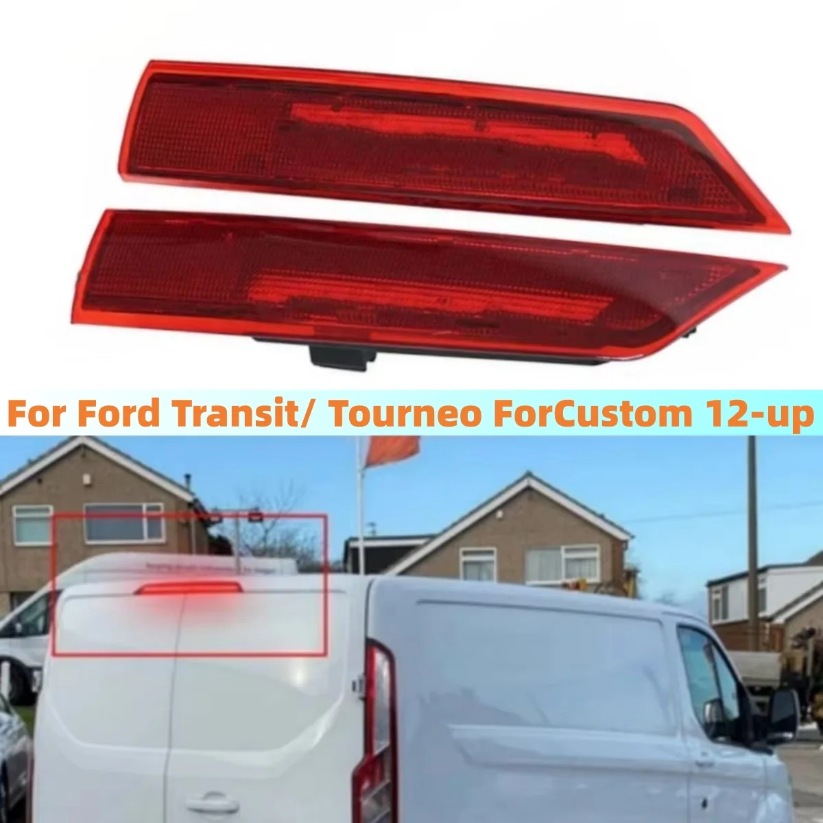 2PCS Car Third Brake Stop Lamps GK21-13N408-AB GK21-13N408-BB For Ford Transit/ Tourneo ForCustom 12-up Red/Smoked