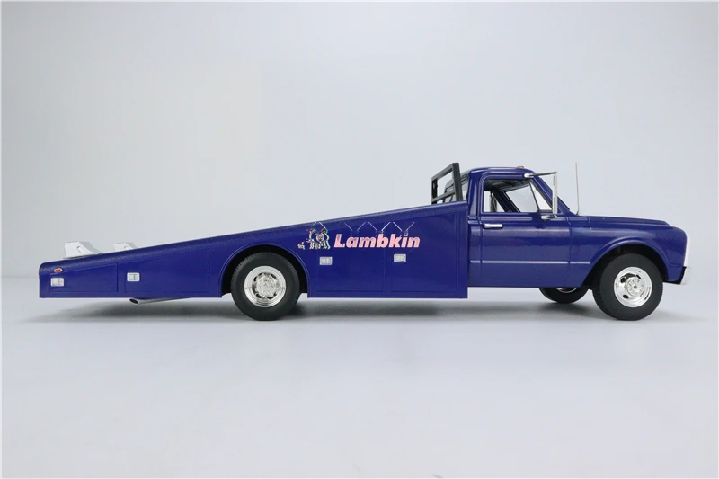 ACME 1:18 For Chevrolet C-30 Trailer RampTruck 1967 Chevy Ramp Truck Model Blue