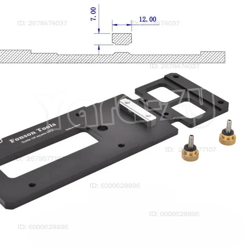 Woodworking Track Saw Square Guide Rail Clamp - Aluminum Alloy Right Angle Positioning Plate (Durable & CNC Use)