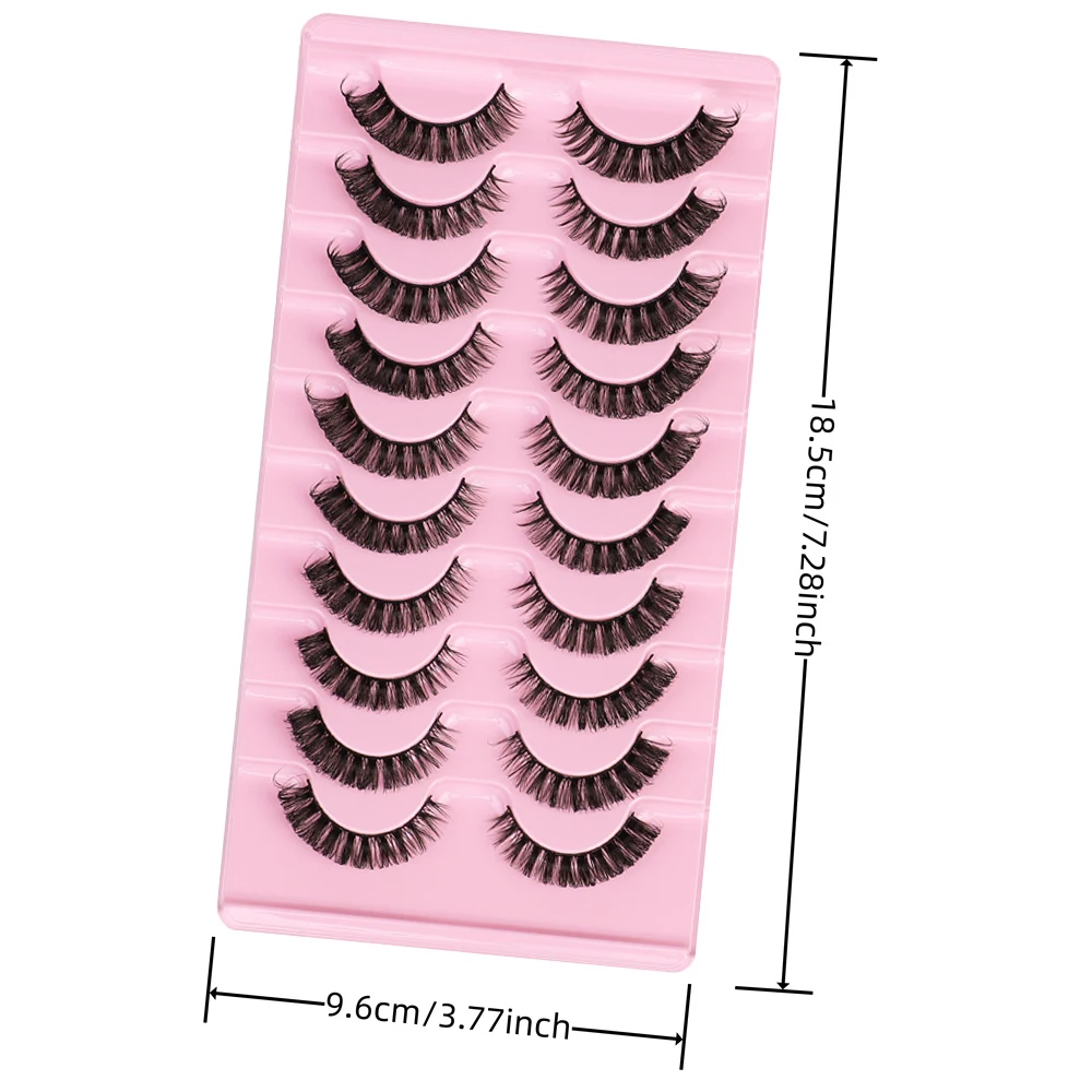 Faux-cils Russes en Bande, Effet 3D, Effet Naturel, fissuraminants, Touffus et Bouclés, 2 Boîtes/20 Paires