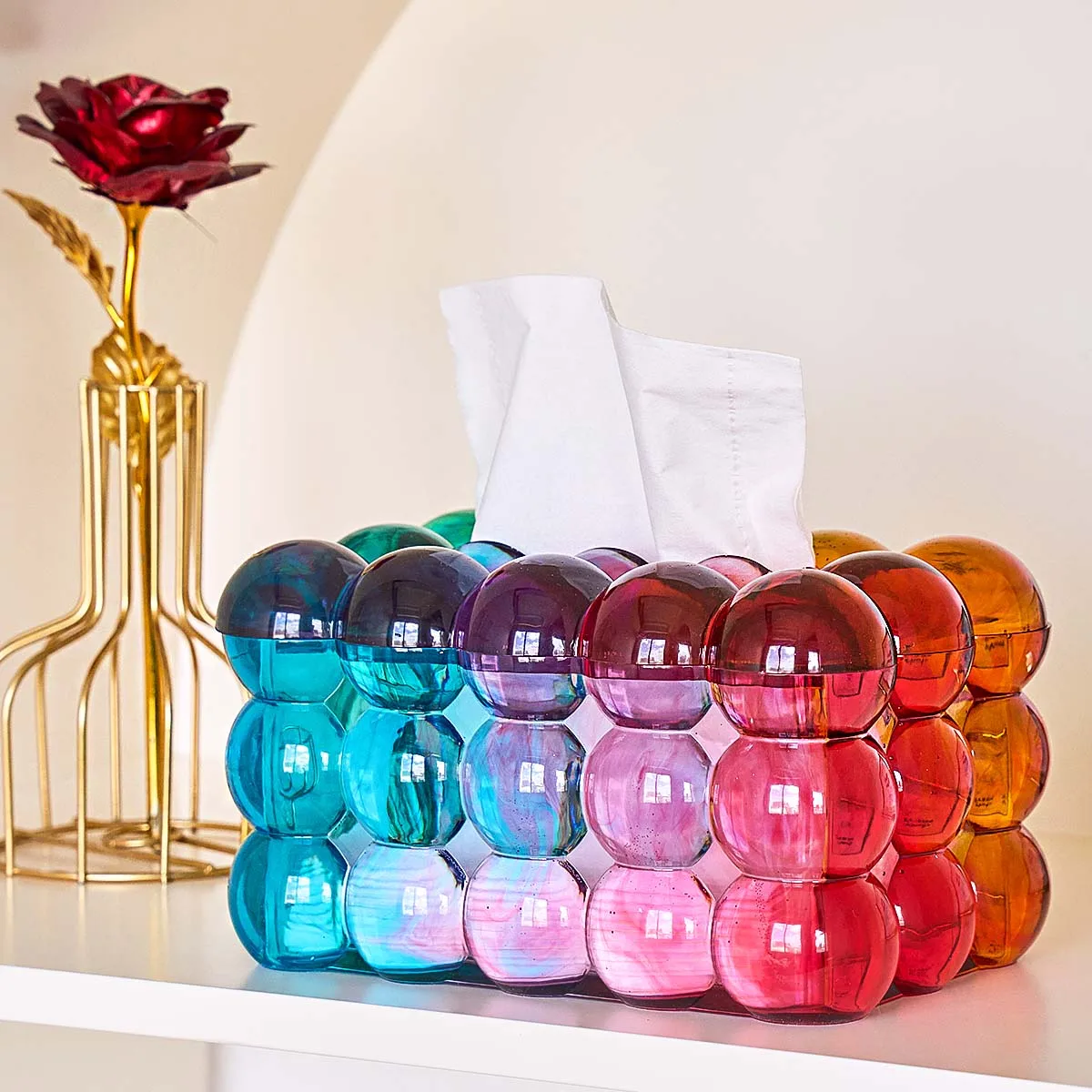 DIY Tissue Box Silikon Form Kreative Perle Blase Lagerung Box Papier Tissue Halter Form 3D Gips Harz Handwerk Geschenke Wohnkultur