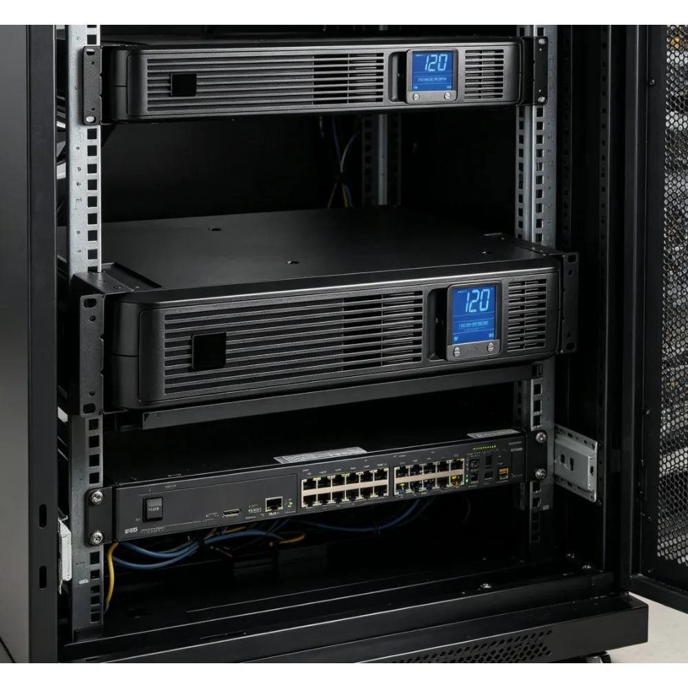 Store Best-Sellers Rack Mount UPS Battery Backup 1500VA 900W 2U Short Depth AVR Sine Wave LCD 10.5"D x 17.25"W x 3.5"H
