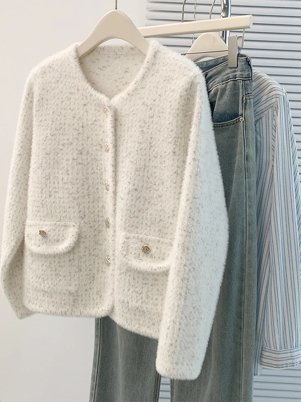 الراقية الملمس متماسكة سترة Jaet المرأة الشتاء Thiened ort ملابس خارجية التخسيس عادية فضفاضة تناسب طويلة Sve جولة Ne #2