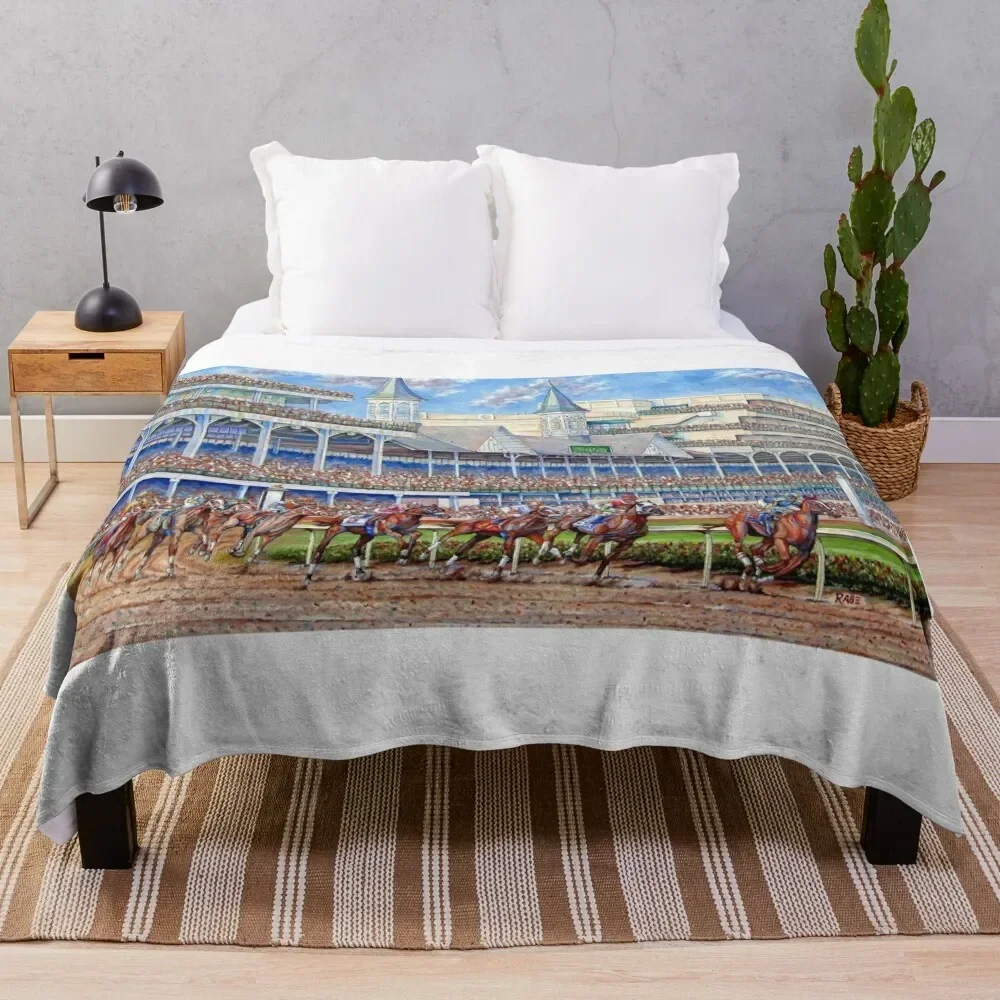 The Kentucky Derby - Leading the Field Throw Blanket Thin Camping Extra Large Throw Blankets