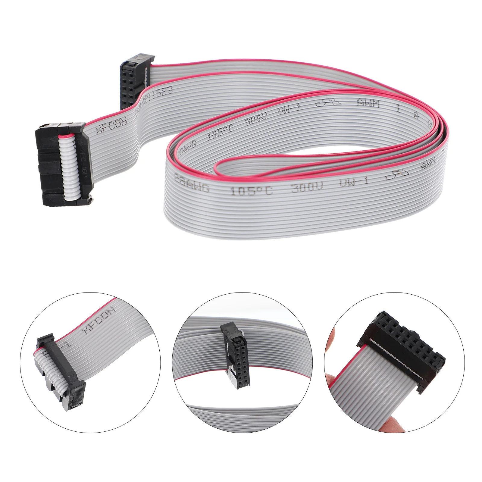 

4Pcs Test Machine Ribbon Cable 16 Pin 2.54mm Pitch Flat Idc Wire for Digital Cameras Laptops LCD Tvs Gray Cable Reusable