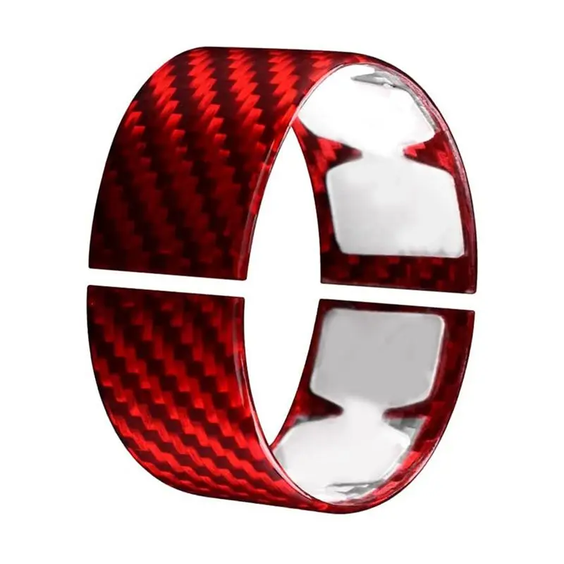 

AEA6-Накладка на руль из настоящего карбона для Corvette C8 2020-2022, декоративное кольцо, наклейка для интерьера, автозапчасти (красная)