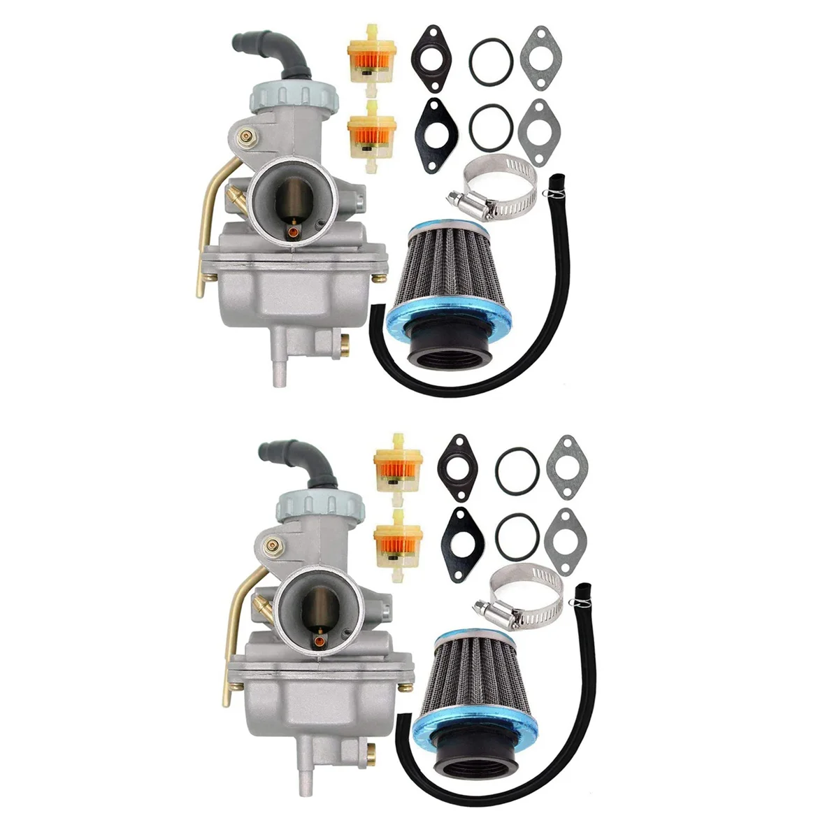 2X PZ20 Carburetor for 50Cc 70Cc 90Cc 110Cc 125Cc 4 Stroke Engine ATV UTVs Honda CRF50F CRF80F with Air Fuel Filter