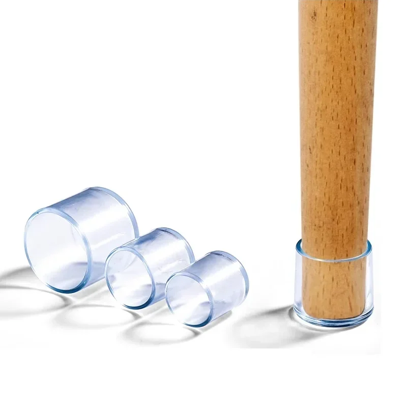 

12PCS Chair Leg Caps Cups Round Rubber Transparent Feet Pads Furniture Table Covers Floor Protectors 12.7mm 15mm 18mm 21mm 24mm