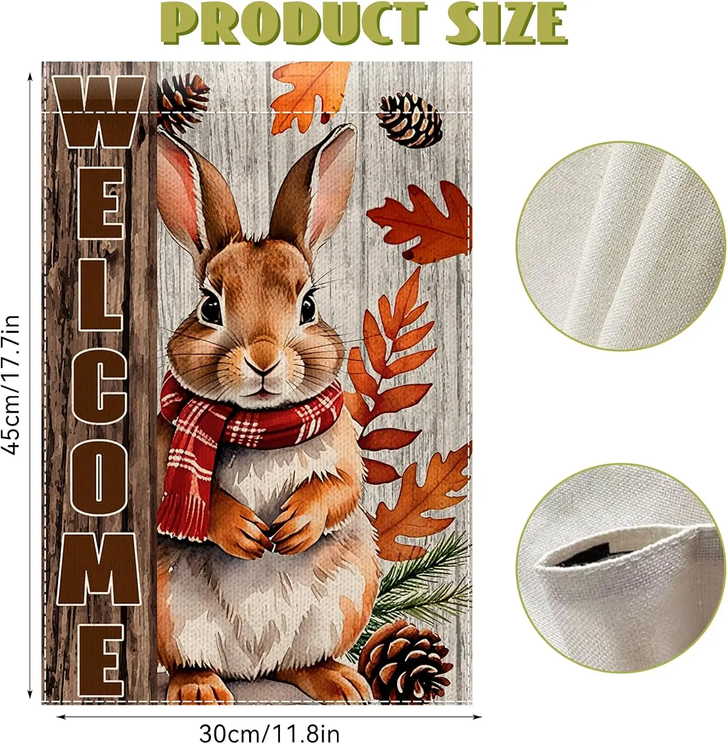 Welcome Fall Garden Flag 12x18 Double Sided, The Nut Squirrel Thanksgiving Yard Flags for Farmhouse Decor, Fall Autumn Rusti SSL