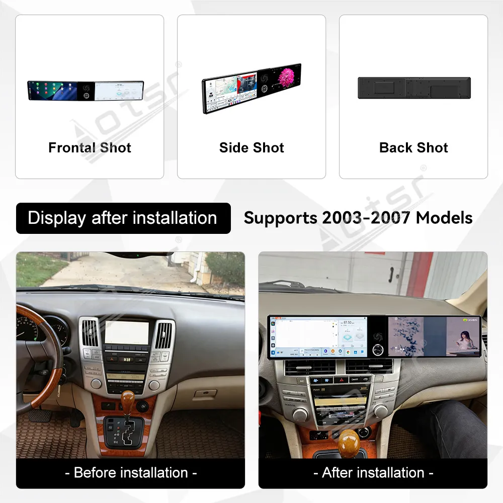 For Lexus RX 330 350 2003-2007 Android 13 OS 12.3