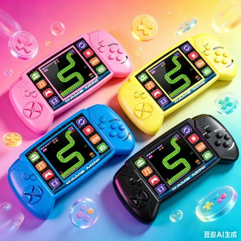 Tragbare Handheld-BRICK-GAME-Konsole Nostalgisches Lernspielzeug Taschengröße 4 Farben Klassisches Kindergeschenk
