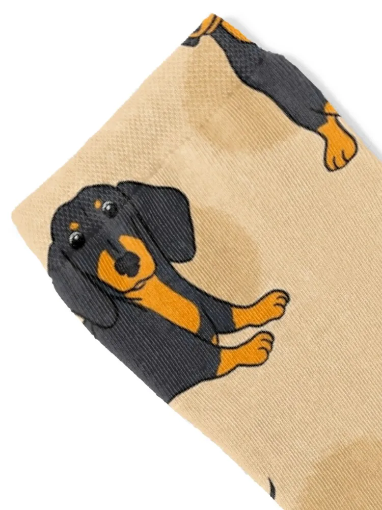 Blue Tan Smooth Dachshund Pattern Sticker Pack Socks funny sock New year's anti-slip halloween Mens Socks Women's