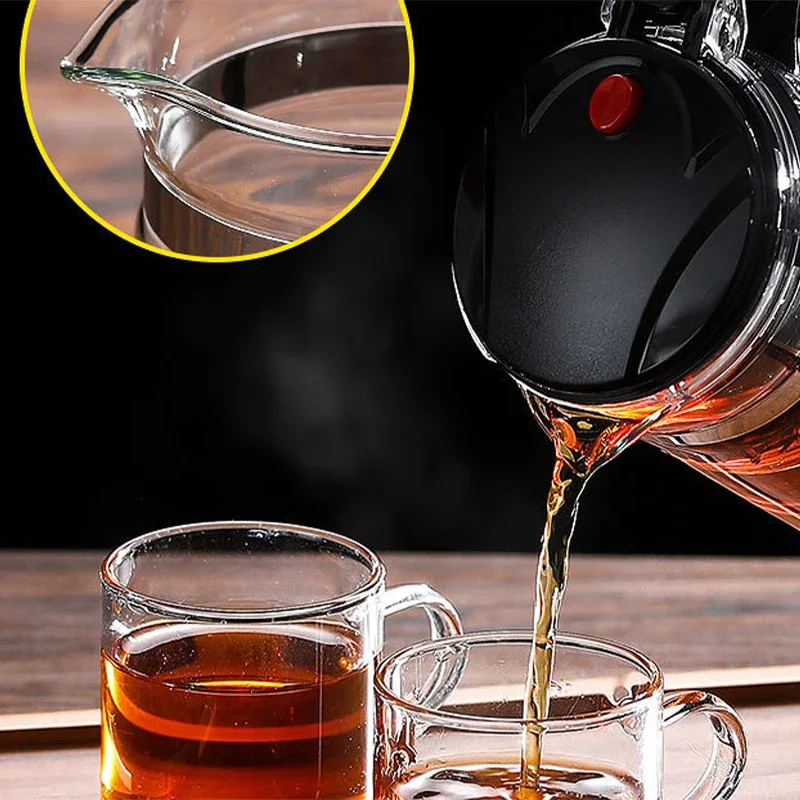Heat Resistant Glass Teapot Flower Tea Kettle with Strainer Infuser Kung Fu Teaware Puer Oolong Pot with Handle for Home Use