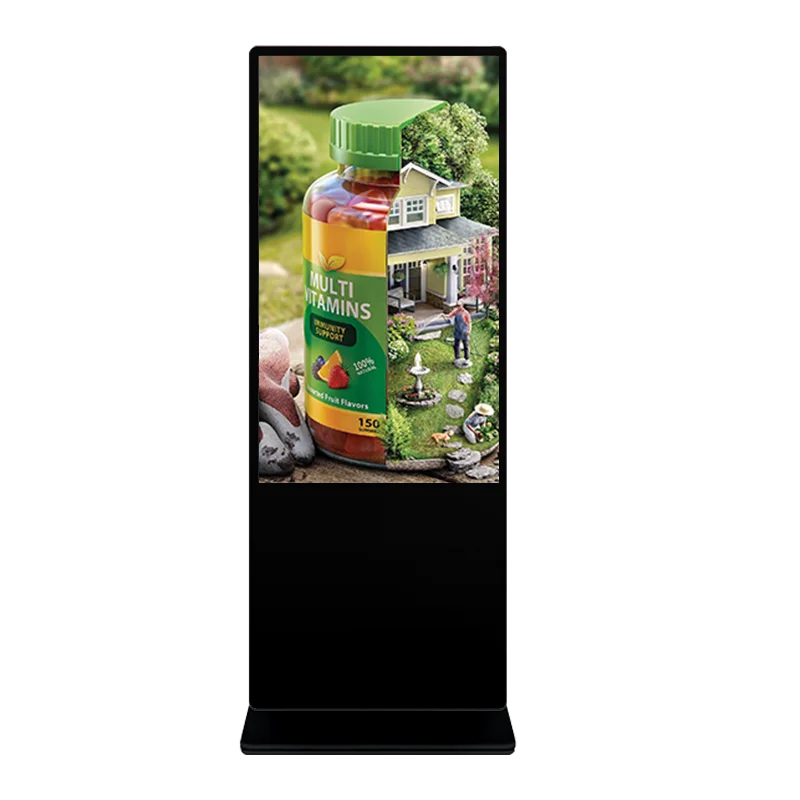 Vertical LCD Advertising TV Mobile Pentium 4 Device Totem Indoor Digital Signage And Display
