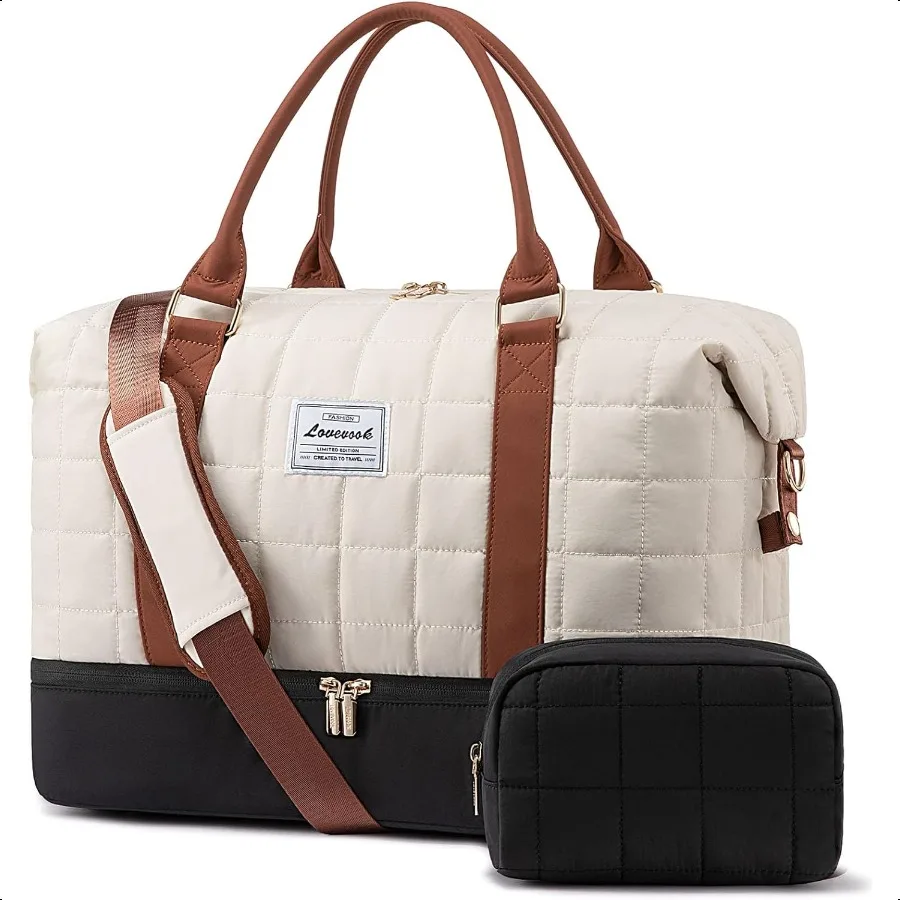 

Large Duffle Bag for Travel Puffer Weekend Bags for Women Travel Tote Carry on Duffel Bag for Airplanes 18 Inch Personal Item B
