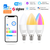 Ewelink Bulb E14 WiFi Zigbee Smart Light Bulb RGBCW Dimmable Voice Control Candle LED Lamp Work With Alexa Google Home Assistant