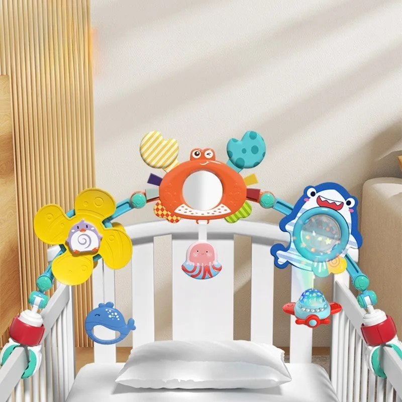 幼児カニベッドベルガラガラ子供 0-1 歳の赤ちゃんぶら下げタイプなだめるパズルベビーカーベッドフレームベルペンダント