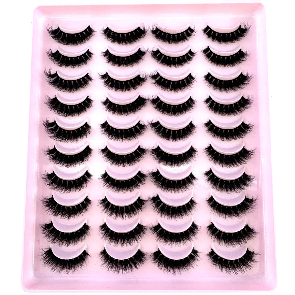 

Natural Eyelashes 20 Pairs Fluffy Soft Wispy Volume Long False Eyelashes 3D Faux Mink Eyelash Cat Eye Handmade Lashes Makeup