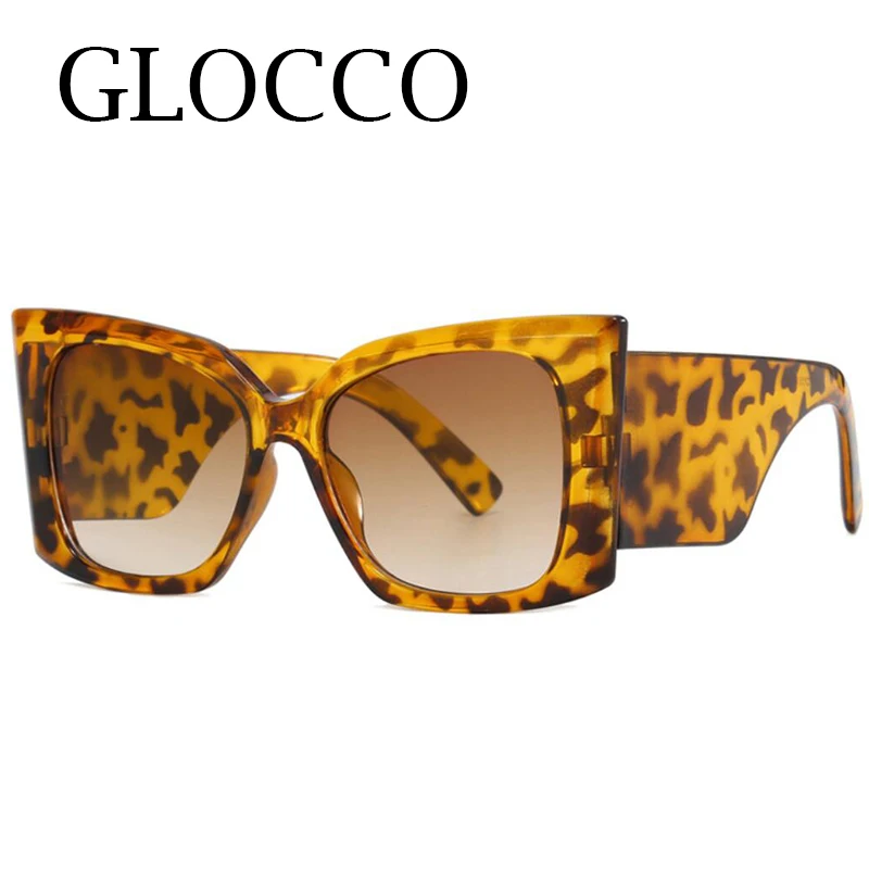 نظارات شمسية قديمة كبيرة الحجم للنساء والرجال ، مصمم علامة تجارية عتيقة ، مربع ، إطار سميك ، أرجل واسعة ، نظارات شمسية ، ظلال ، حماية UV400