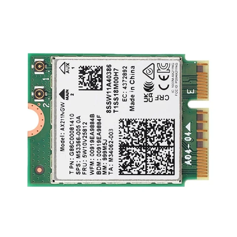 

REPLA-2X AX211NGW Wi-Fi 6E трехдиапазонная беспроводная сетевая карта Wi-Fi 2,4G/5G/6Ghz Bluetooth 5,3 AX211 M.2 Cnvio Wi-Fi беспроводная карта