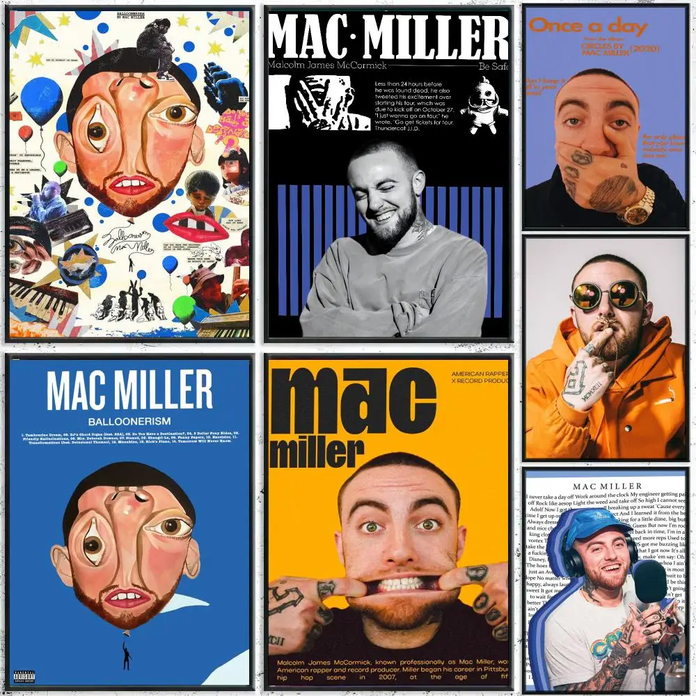 Rapper M-Mac Singer Miller Poster Perfect Sticker Self Adhesive for Office Home Theater Wall Art Decor Fancy Gift