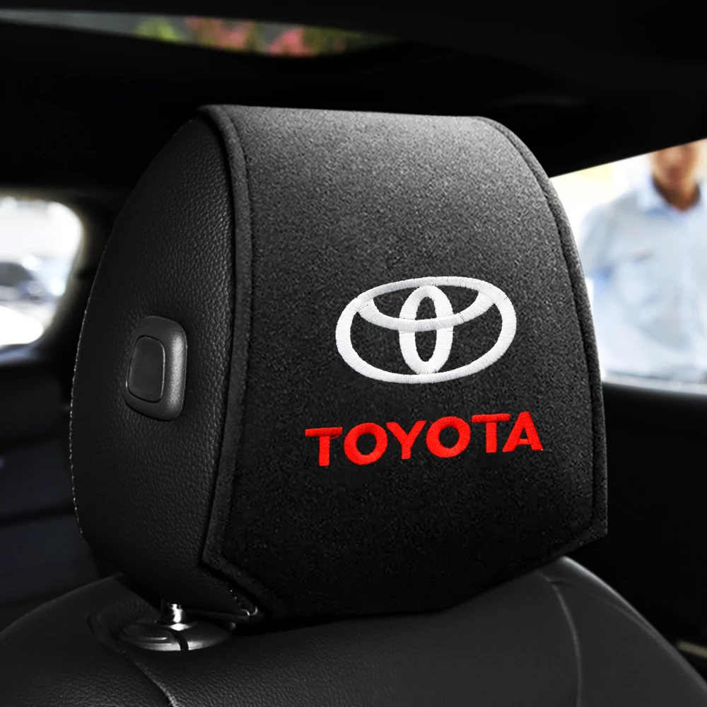 Car Headrest Cover Auto Head Neck Rest Pillowcase Car Paste Accessories For Toyota Corolla Yaris Aygo Prius CHR Camry Auris Aven