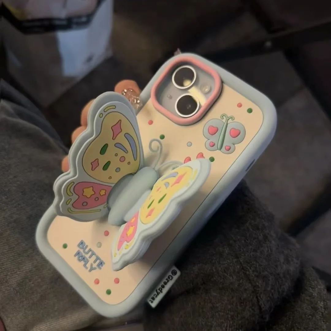 

Luxury 3D Butterfly Soft Silicone Phone Case Applicablee iPhone17Air16 15 14 13 12 11ProMax 7 8Plus X XR XS Plus fall protection