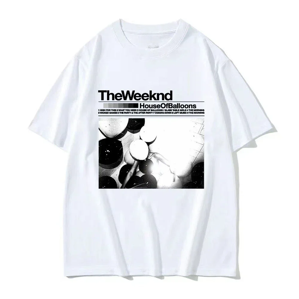 Men's Fashion Vintage Loosse Tee Unisex Cotton Short-Sleeve Tops The Weeknd House of Balloons Album Cover Poster T-Shirt funny