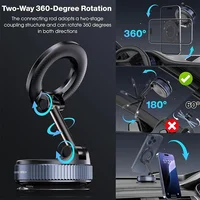 Support magnétique pour téléphone de voiture, rotation à 360 degrés, adsorption par le vide, support à forte aspiration pour téléphone portable, support universel pour voiture, nouveau 2