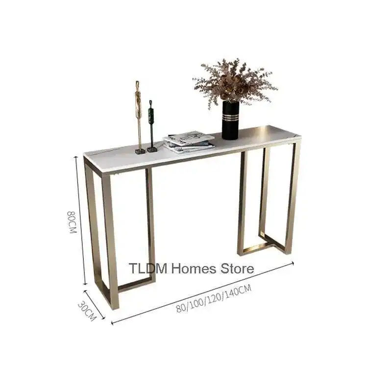 

Nordic Rock Slab Console Tables for Hallway Household Entry Console Table Light Luxury Wrought Iron Hotel Corridor Hallway Table