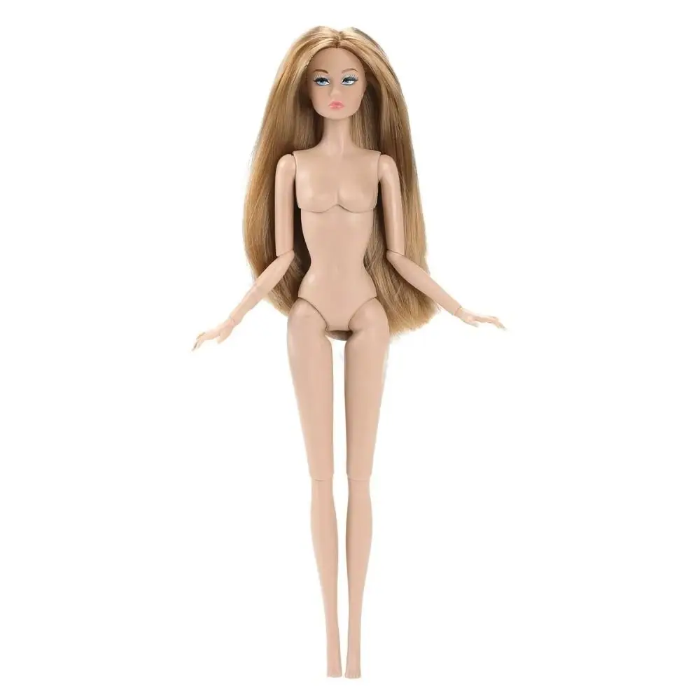 Juguete para niñas, supermodelo europeo, muñeca desnuda, vestido de pelo rizado, modelo de muñeca 1/6, cuerpo de figura de acción de piel oscura de 32cm, regalo para niños