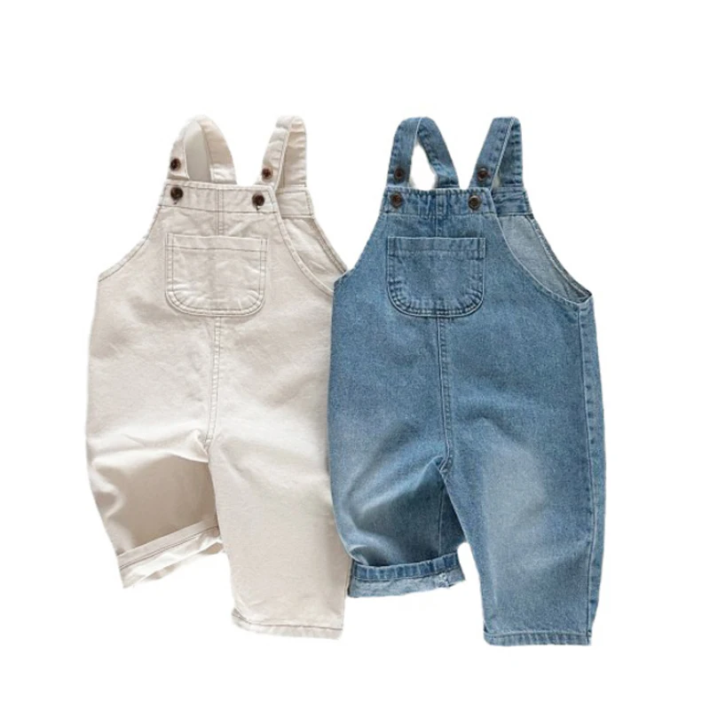 

Korea Style Baby Denim Jumpsuit Girls Jeans Overalls Pants Boys Casual Trousers Autumn Children's Clothing Kids Loose Overalls