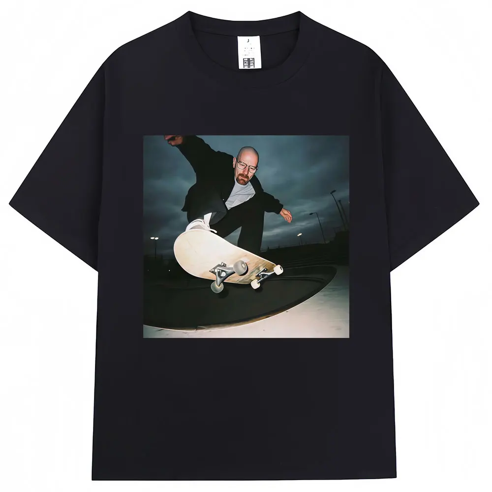 Breaking Bad Heisenberg Funny Skate Meme T-shirts Men Women 90s Vintage Humor T-Shirt Oversized Cotton Casual T Shirt Streetwear