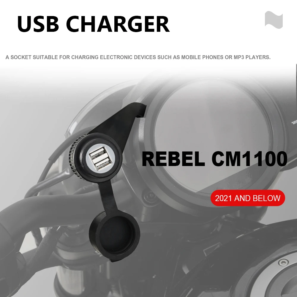 

For Honda REBEL CM1100 CM 1100 USB Motorcycle Charger Waterproof Dual USB Quick Supply Adapter Universal Charge for Phone - 2021