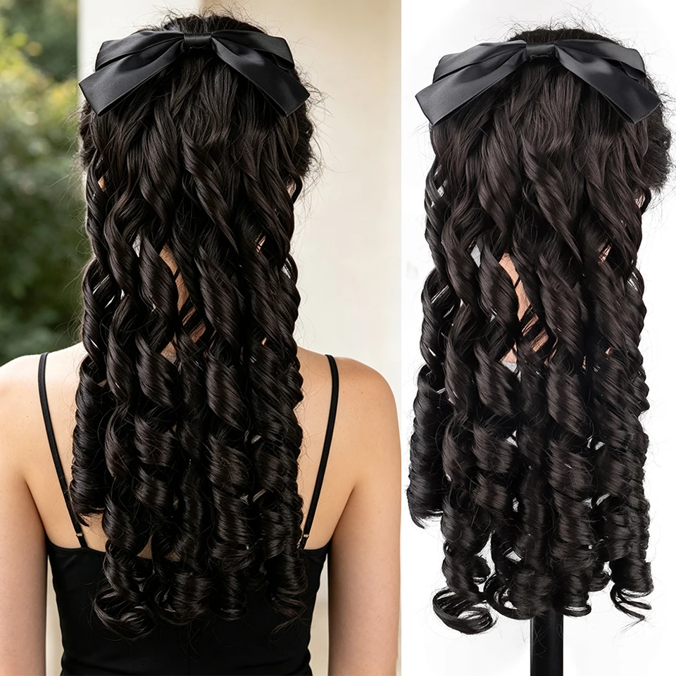 Synthetic Bow Ponytail Extensions, Retro Republican Style